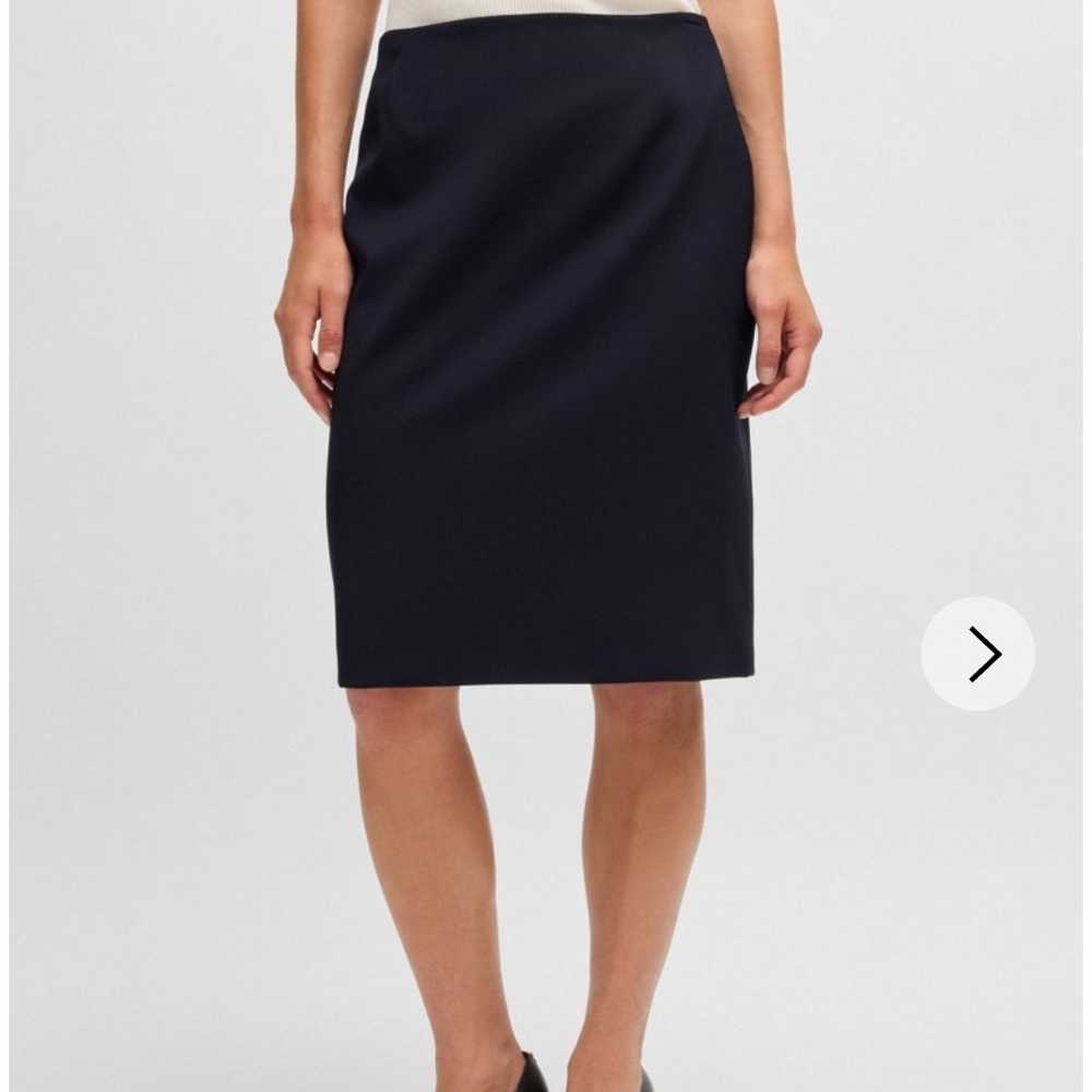 Hugo Boss Dark Blue Pencil Skirt